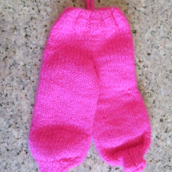 Hand Knit Vintage Pink Pants for Barbie Shape 12" Doll (K731) - Picture 3 of 3
